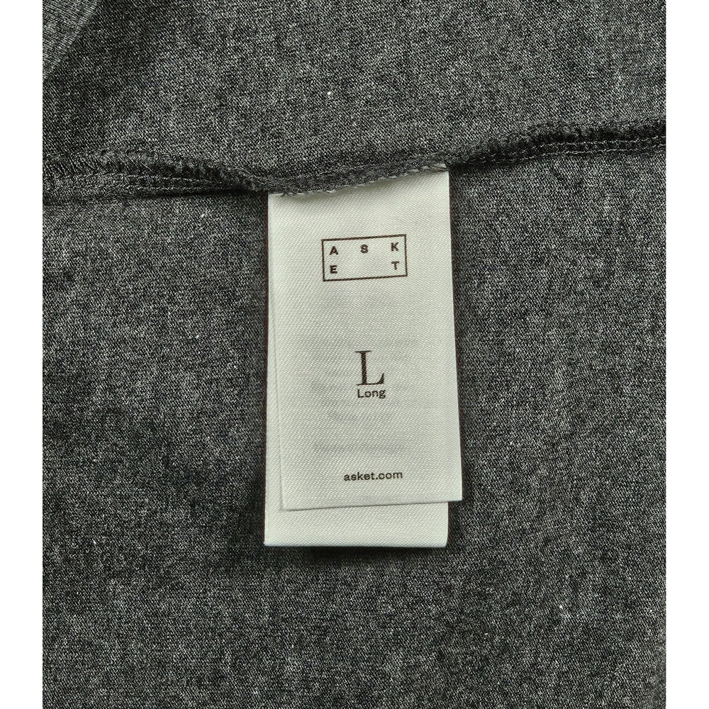 Asket The T-Shirt Organic Cotton Size Large Long Charcoal Melange Short Sleeve - Picture 4 of 5